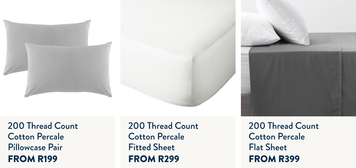 200TC Cotton Percale Sheeting FROM: 