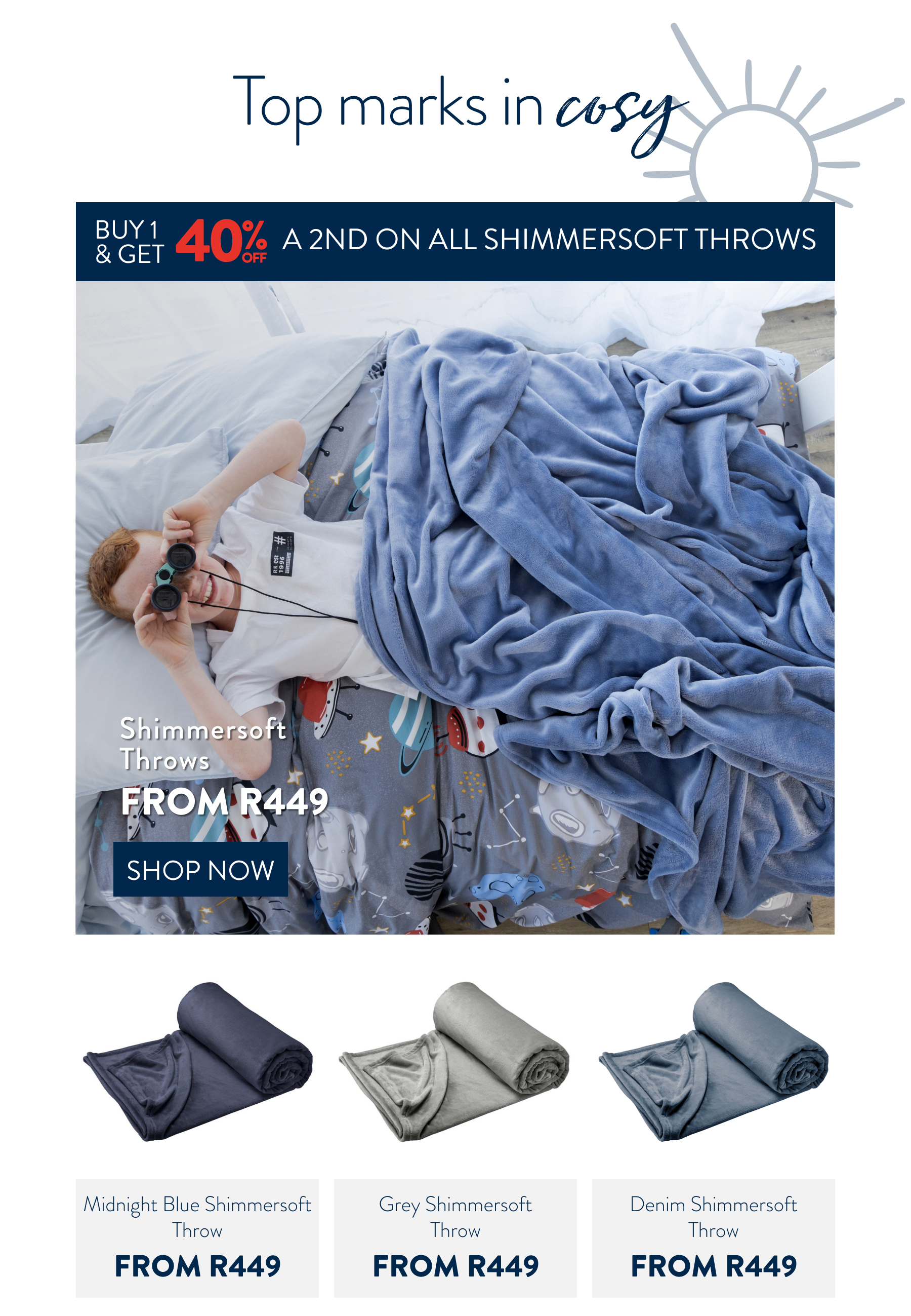 Shimmersoft Denim Throw FROM: