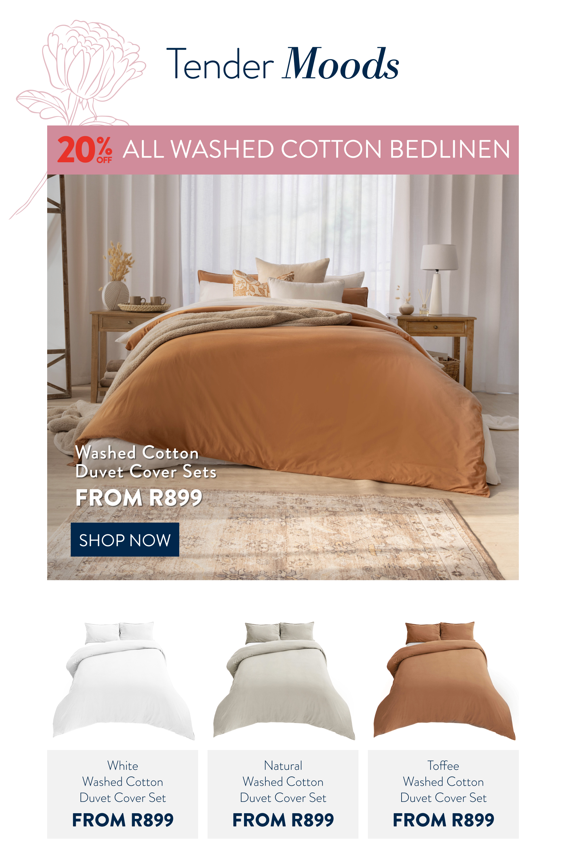 20% OFF ALL Washed Cotton FROM: 