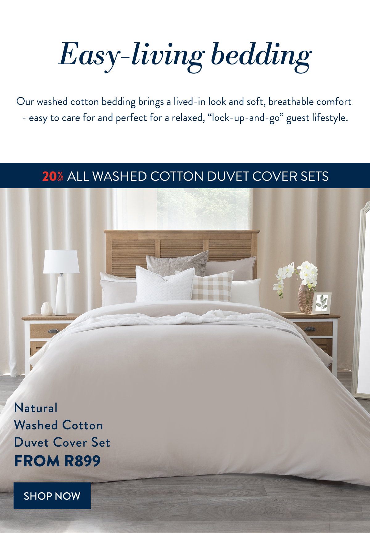 20% OFF ALL WASHED COTTON DCS