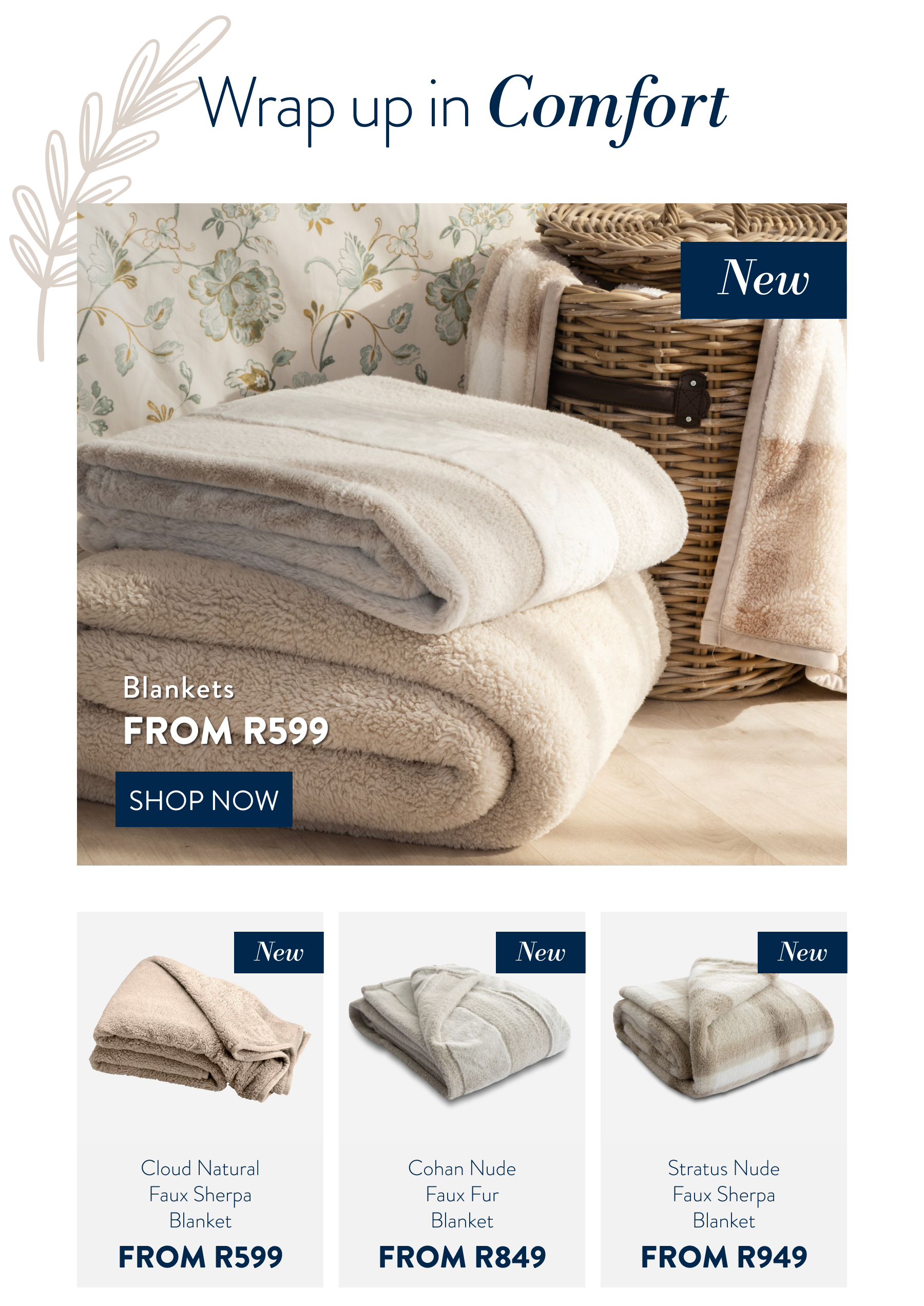 Blankets & Throws FROM: 