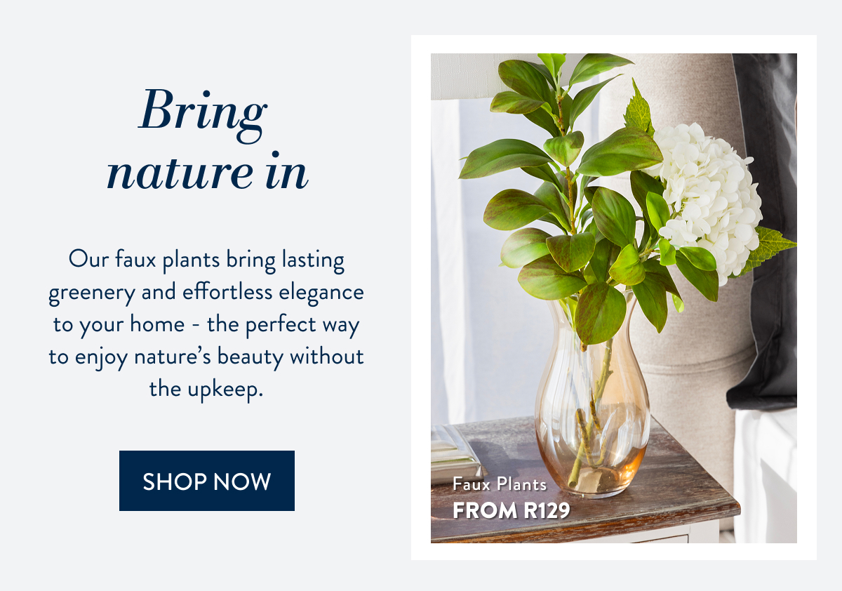 Get up to 60% OFF Select Faux Plants FROM: 