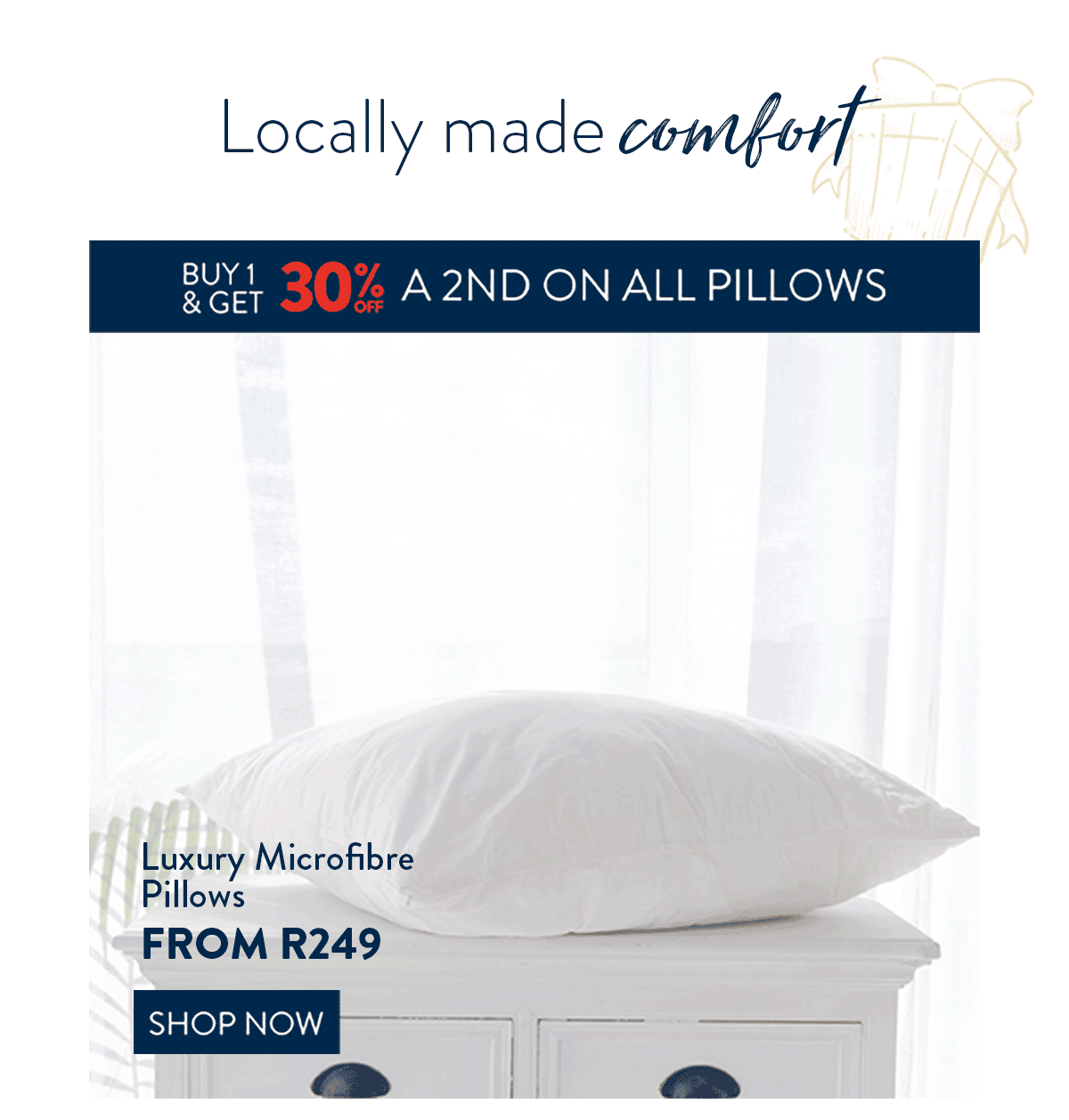 Buy 1, Get 30% On ALL Pillows FROM: 
