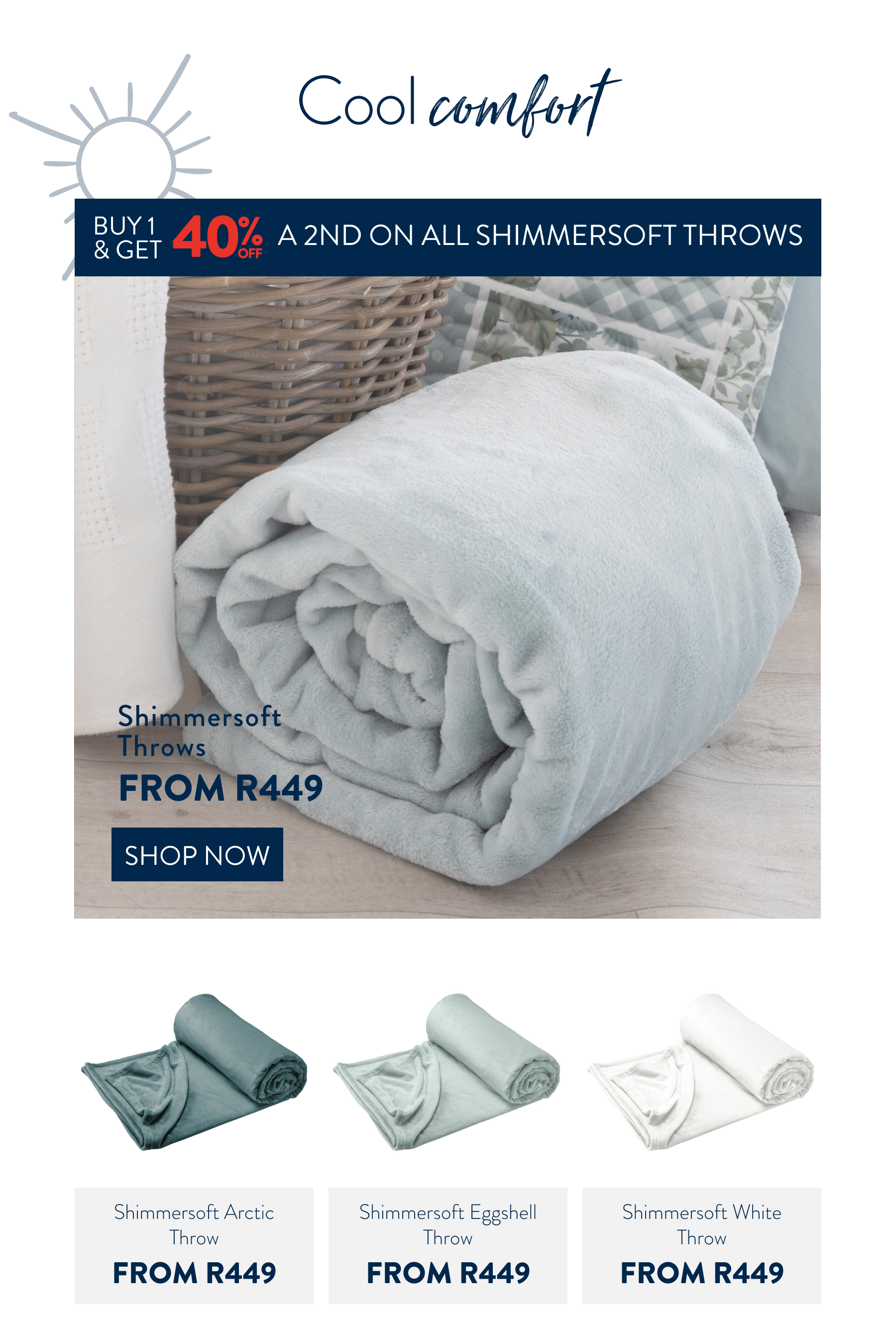 Buy 1 & Get 40% OFF a 2nd ALL Shimmersoft Throws FROM: 