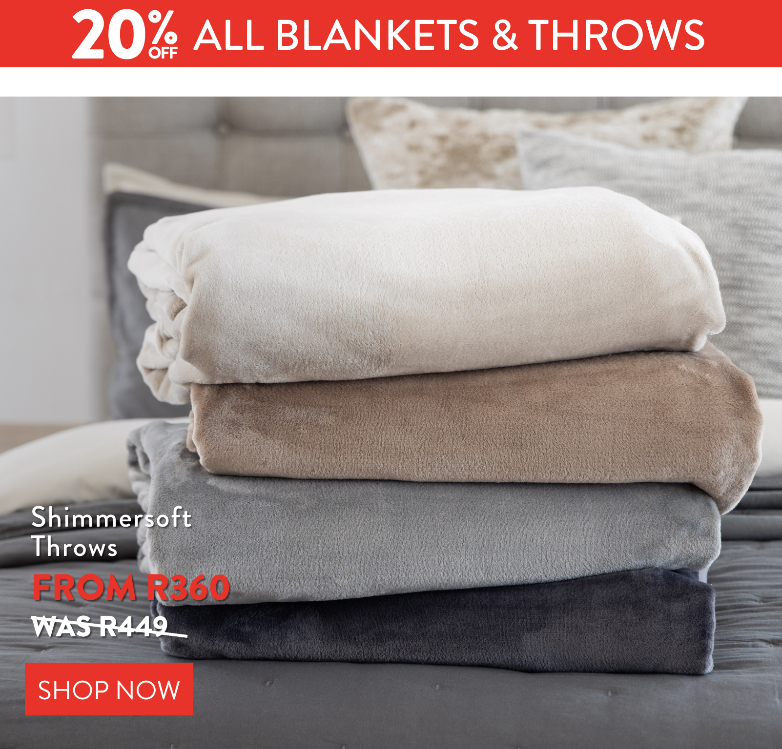 GET 20% OFF ALL Shimmersoft Throws FROM: