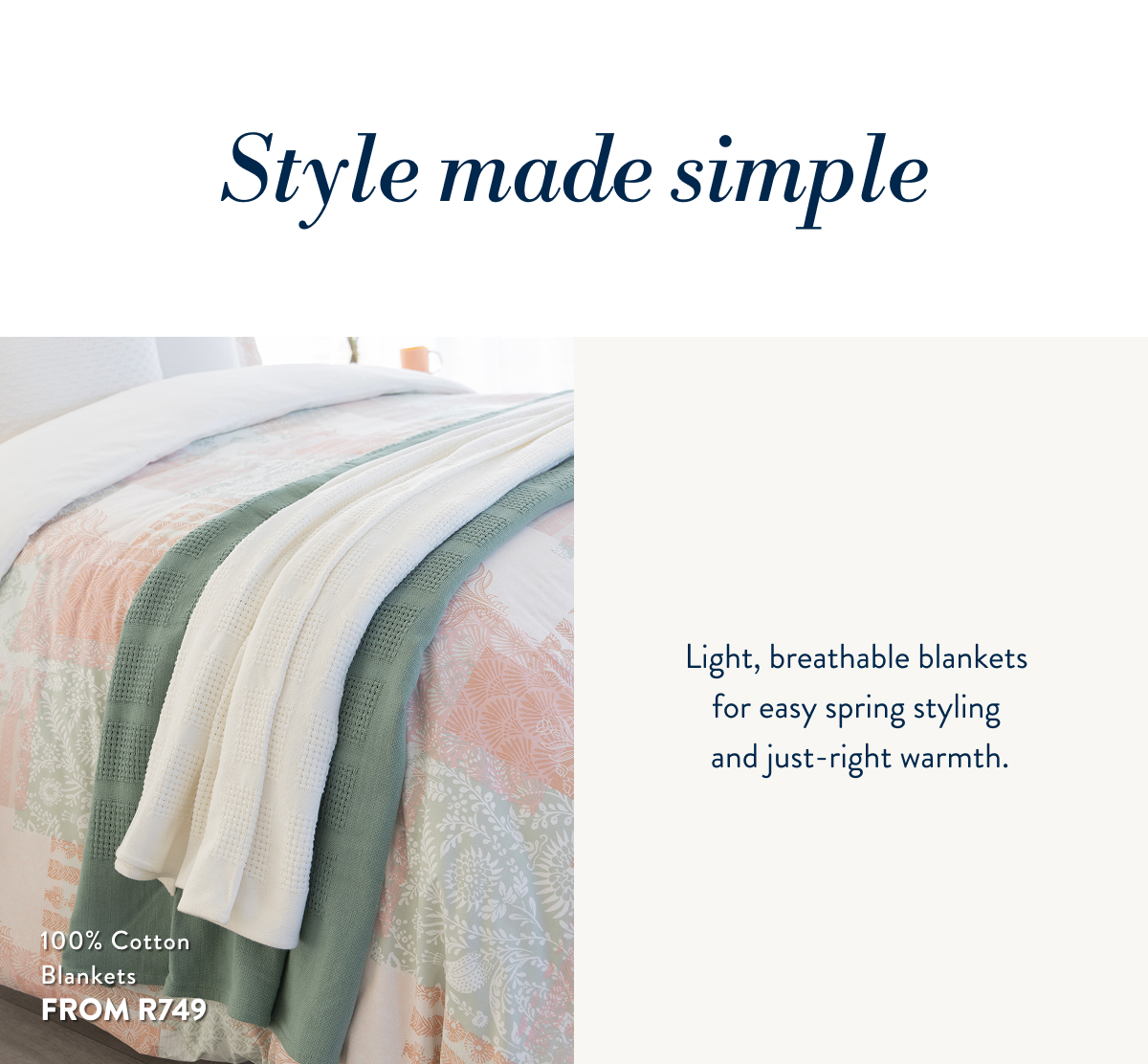 Cotton Blankets FROM: 