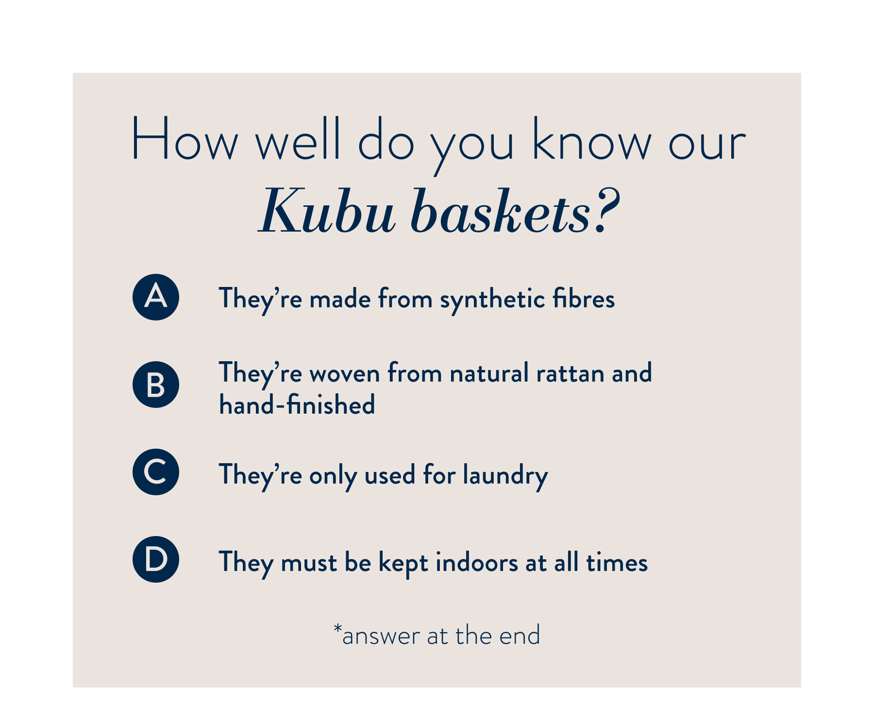 Did you know, Kubu Baskets FROM: 