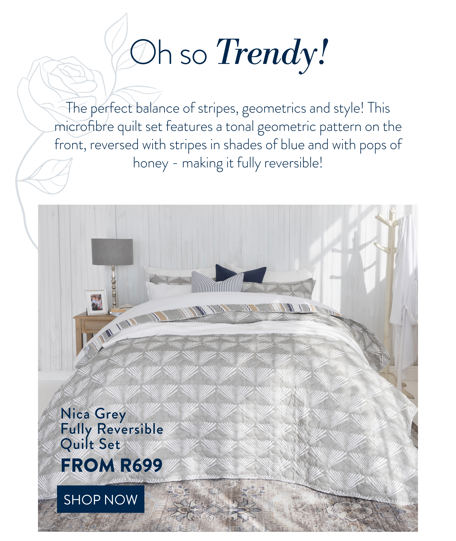 NICA GREY QUILT SET FROM: