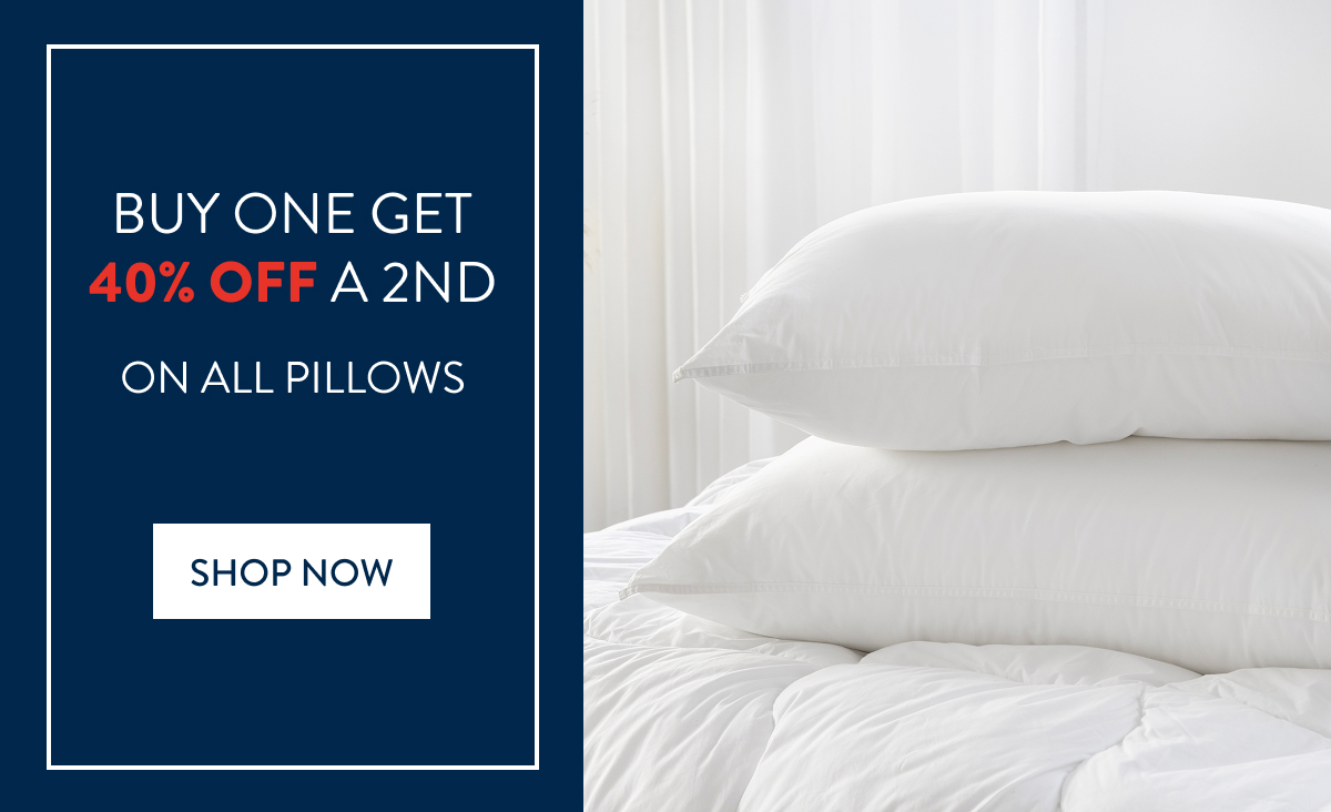 Buy 1 and Get 40% OFF a 2nd on ALL Pillows FROM: 