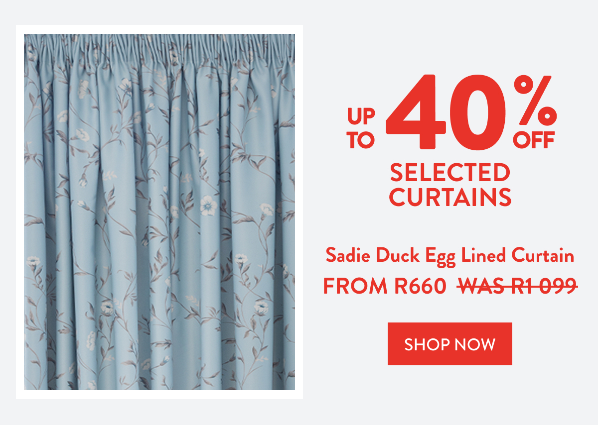 Up to 40% OFF Sadie Duck Egg Lined Curtains FROM: 