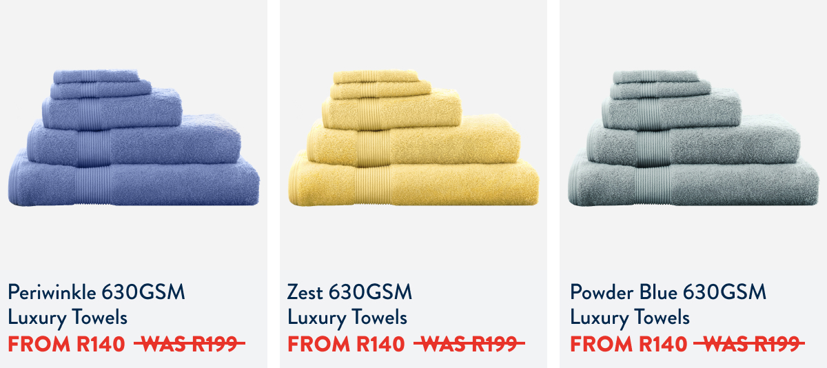 Up to 30% OFF Selected Towels FROM: 