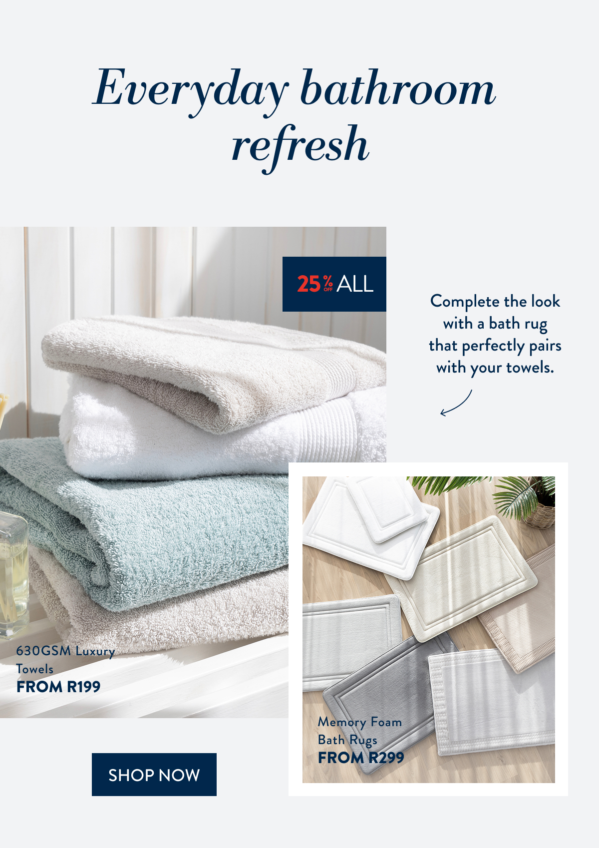 Buy 1 & Get 40% OFF a 2nd on ALL Towels FROM: 