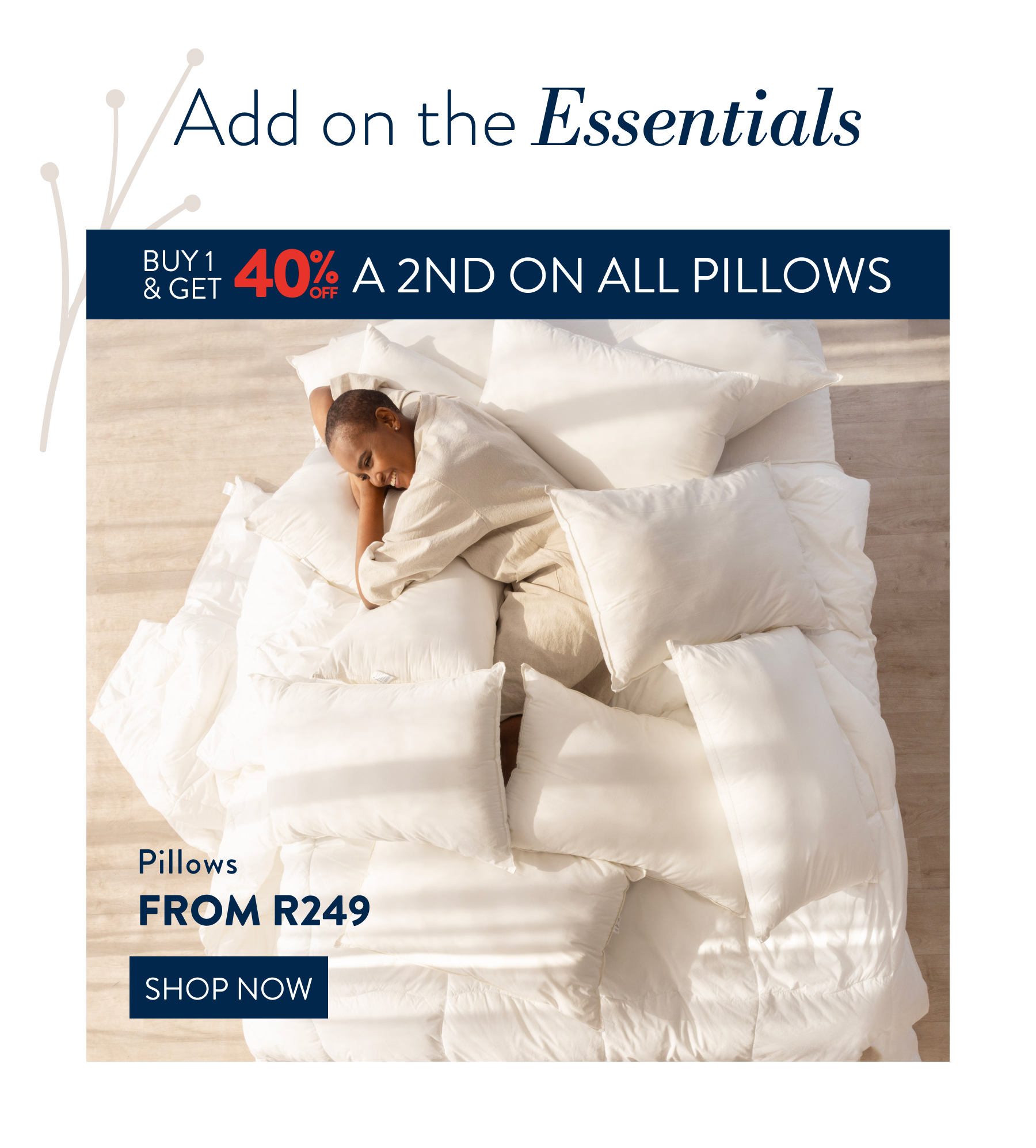 Buy 1 & Get 40% OFF ALL Pillow Inners FROM: 