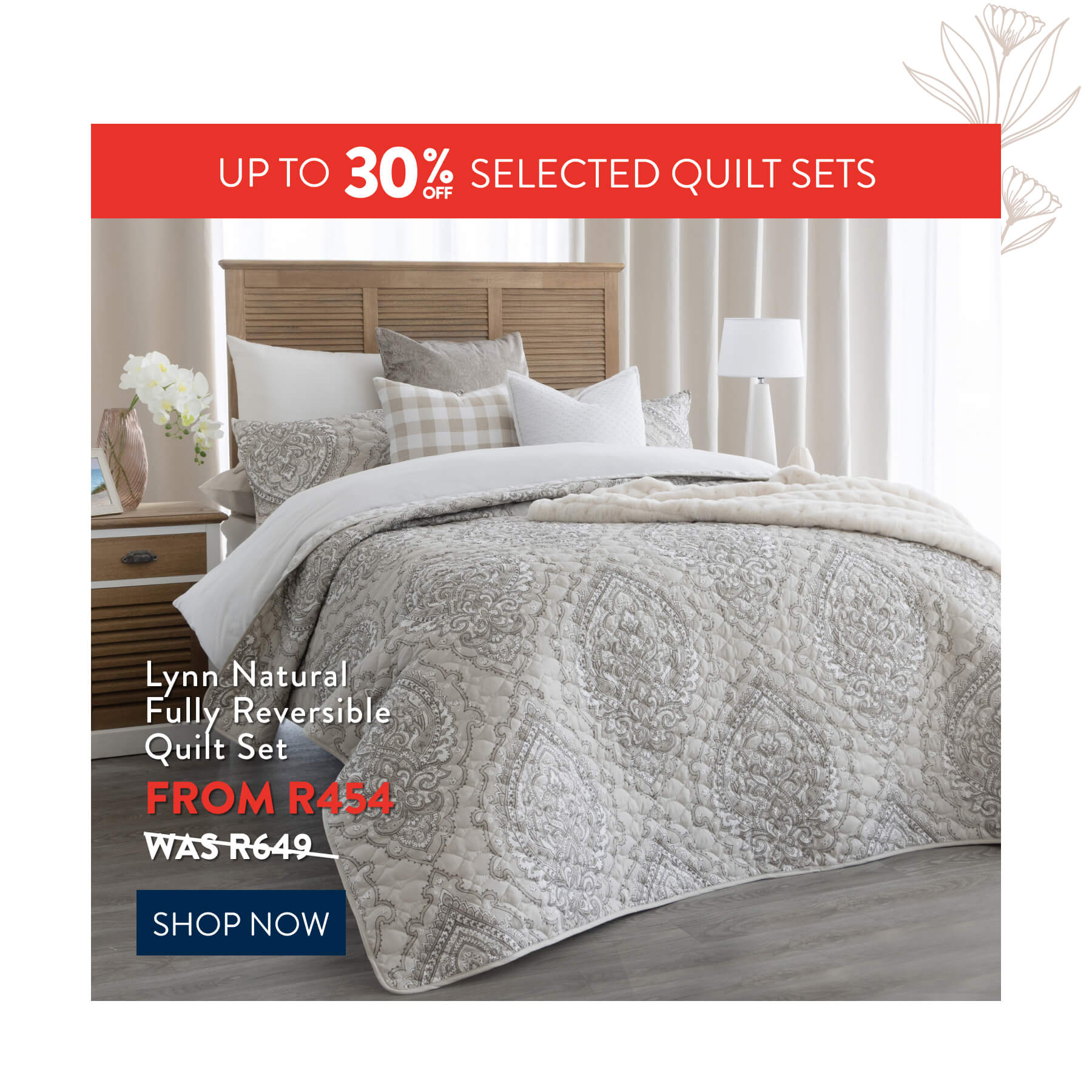 Get up to 30% OFF selected Quilts: