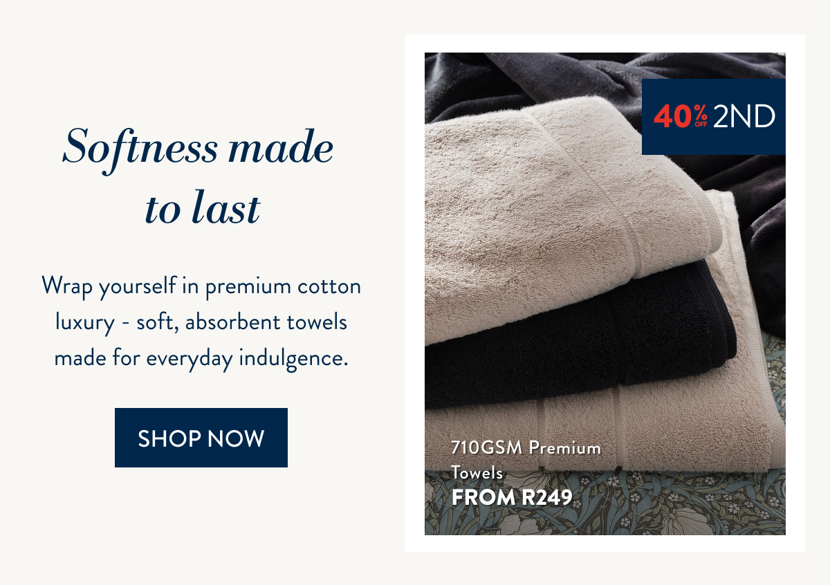40% OFF 2ND - ALL TOWELS