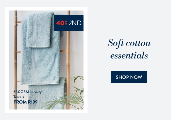 BUY 1 & GET 40% OFF 2ND - TOWELS