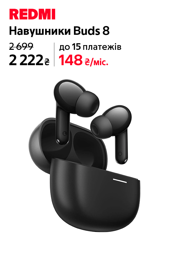 Навушники REDMI Buds 8 (BHR08UFGL) Black