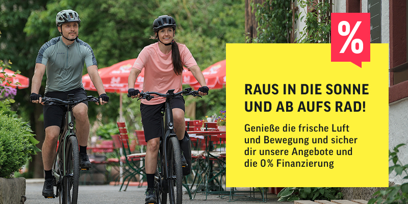 Frische Luft und Bewegung warten – mit passenden Angeboten und der 0% Finanzierung für 20 Monate.