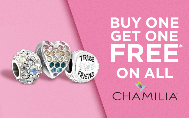 Buy One Get One Free On ALL Chamilia* Buy One Get One Free On ALL Chamilia*