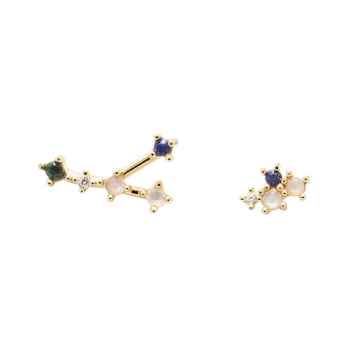 PDPAOLA Cancer 18ct Gold Plated Gemstones Stud Earrings