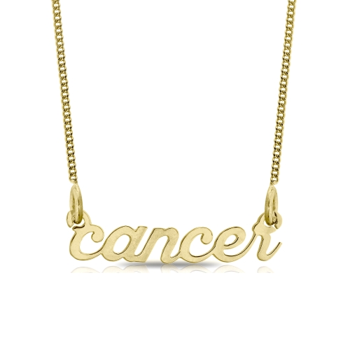 Silver 18ct Gold Vermeil Zodiac Cancer Nameplate Necklace