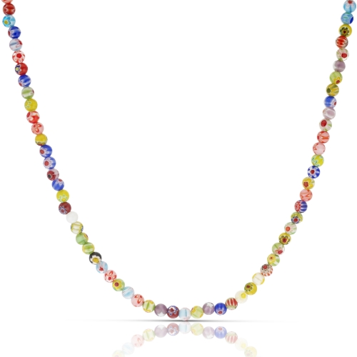 Men's Stainless Steel Multicoloured Bead Necklace