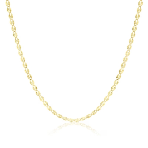 9ct Yellow Gold Starburst Beaded Style Necklace