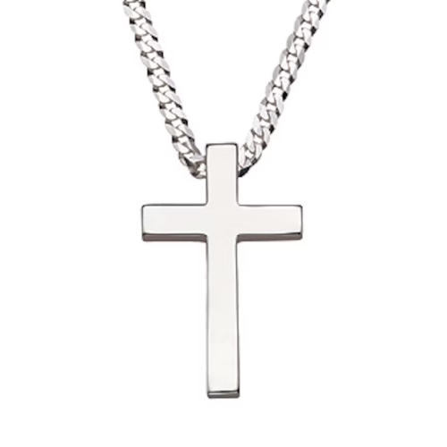 Sterling Silver 20 inches Men's Cross Pendant