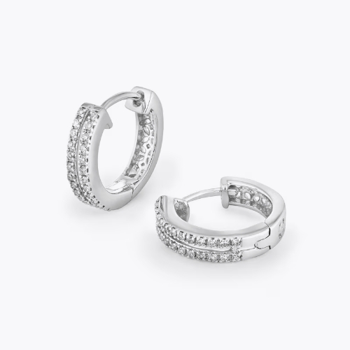 Sterling Silver 0.15ct Diamond Huggie Earrings