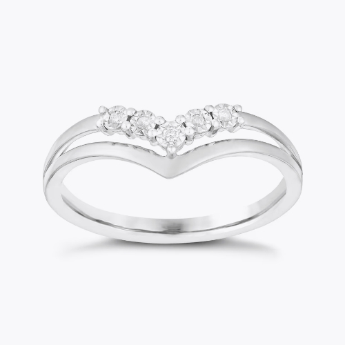 9ct White Gold Wishbone Diamond Ring