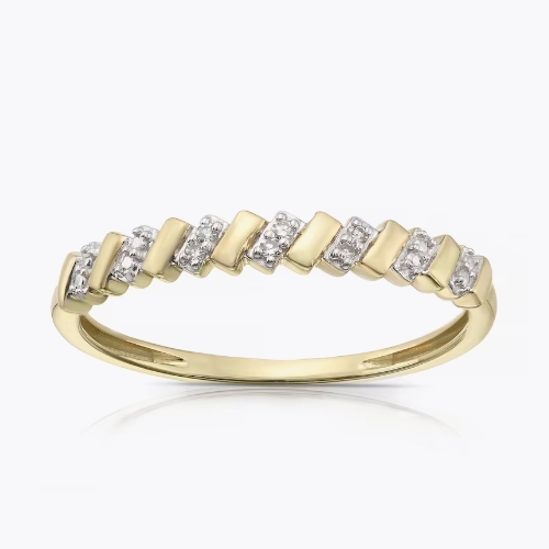 9ct Yellow Gold 0.02ct Total Diamond Pavé Eternity Ring