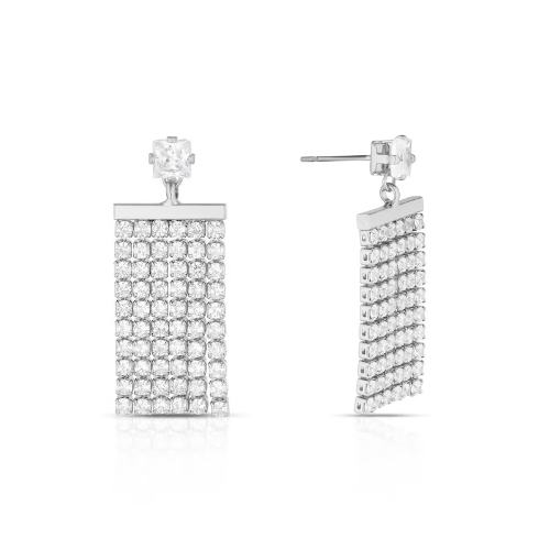 Silver Plated Cubic Zirconia Shimmer Drop Earrings