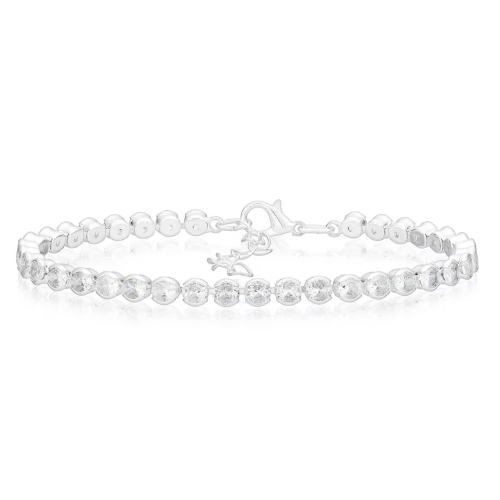 Silver Plated Cubic Zirconia Tennis Bracelet