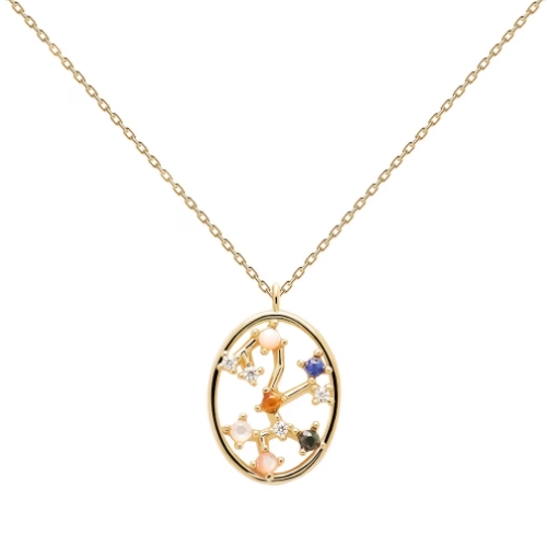 PDPAOLA Sagittarius 18ct Gold Plated Gemstones Pendant