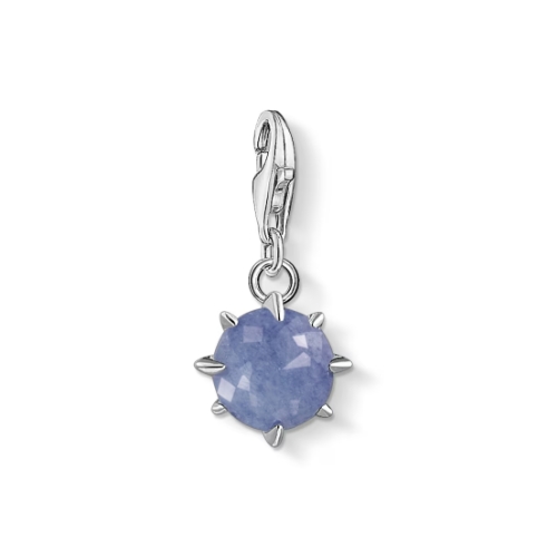 Thomas Sabo Ladies' Sterling Silver Dumortierite Cubic Zirconia Charm Pendant Birth Stone December