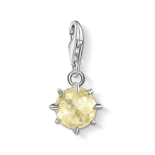 Thomas Sabo Ladies' Sterling Silver Lemon Quartz Cubic Zirconia Charm Pendant Birth Stone November