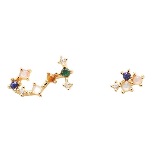 PDPAOLA Scorpio 18ct Gold Plated Gemstones Stud Earrings