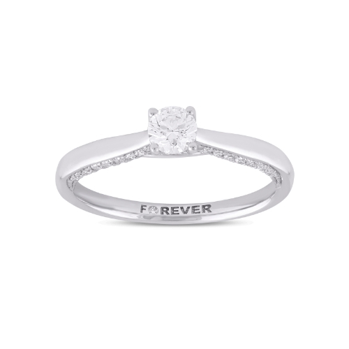 The Forever Diamond 18ct White Gold Solitaire 0.40ct Total Ring