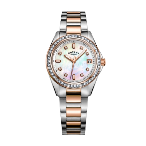 Rotary Ladies' Two-Tone Rose Gold Tone Bracelet Watch