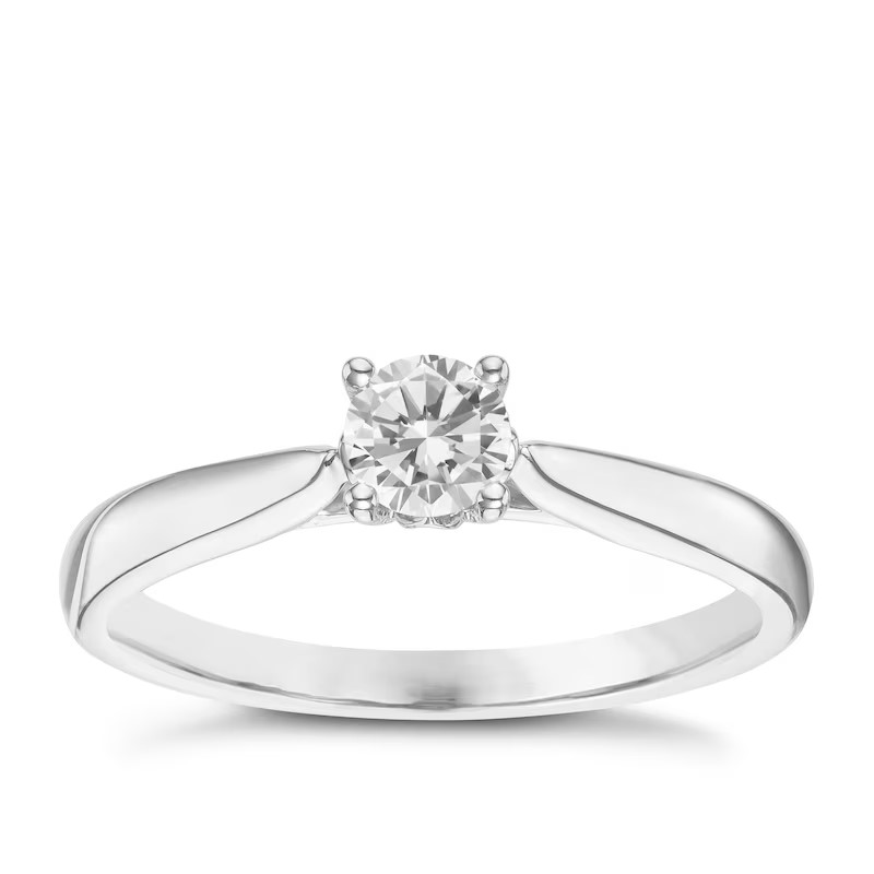 9ct White Gold 0.30ct Diamond Solitaire Ring