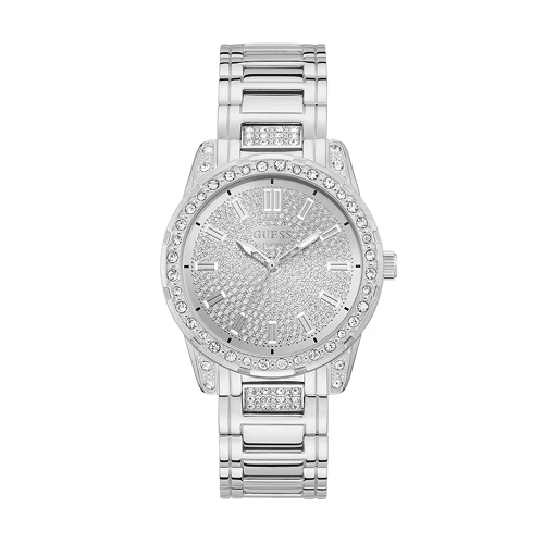 Guess Ladies' Stone Set Bezel Stainless Steel Bracelet Watch
