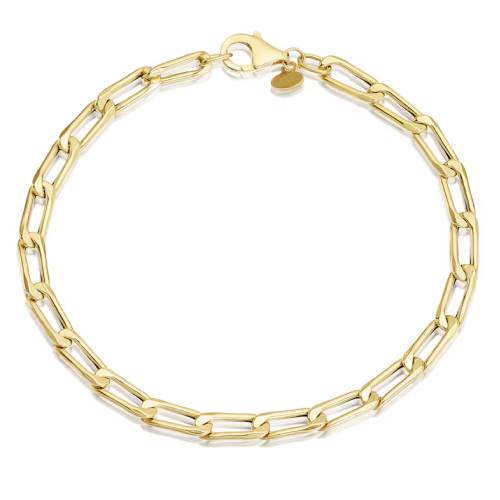 9ct Yellow Gold Mirror 8'' Curb Chain Bracelet