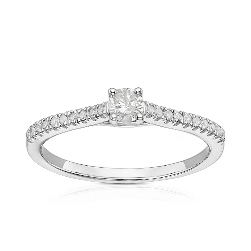 9ct White Gold 0.25ct Diamond Solitaire Ring