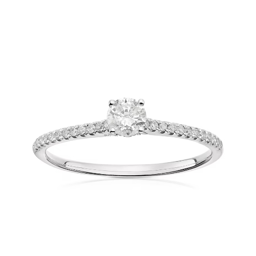 9ct White Gold 0.33ct Solitaire Plus Ring