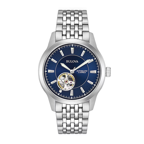 Bulova Classic Automatic Men's Open Heart Dial Stainless Steel Bracelet Watch