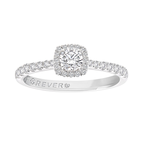 Engagement Ring The Forever Diamond Platinum Halo 0.50ct Diamond Ring