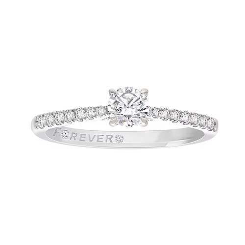 Engagement Ring The Forever Diamond Platinum Stone Set Shoulders Solitaire 0.50ct Diamond Ring