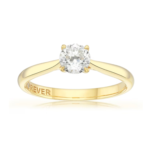 Engagement Ring The Forever Diamond 18ct Yellow Gold Solitaire 0.50ct Diamond Ring