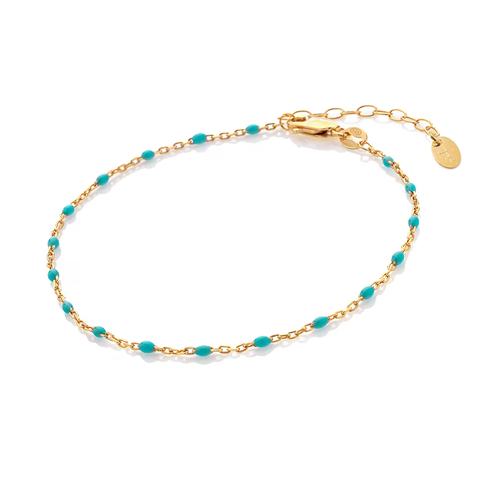 Hot Diamonds X Jac Jossa 18ct Yellow Gold Plated Turqioise Ocean Bracelet