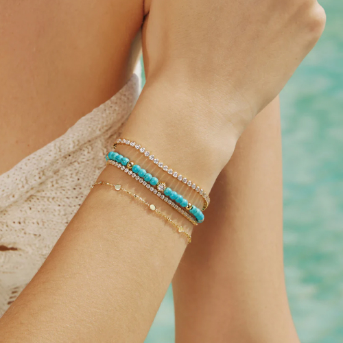 Ania Haie Gold Tone Lab Created Turquoise Bracelet